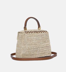 Raffia Leather Crossbody Bag