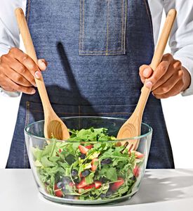 طقم تقديم سلطة غود غريبس من خشب الزان قطعتان