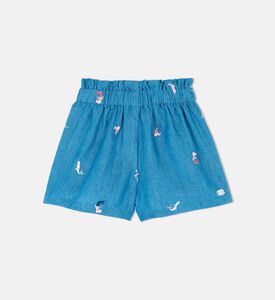 شورت مطرز بحورية بحر للبنات