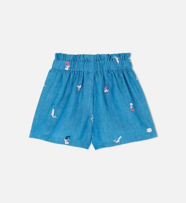 Mermaid Embroidered Girls Shorts