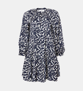 فستان عائشة قصير مطبوع بياقة في