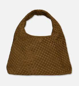 JW PEI Laura Faux Suede Woven Shoulder Bag, Olive, Packshot View