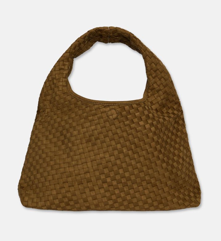 JW PEI Laura Faux Suede Woven Shoulder Bag, Olive, Packshot View