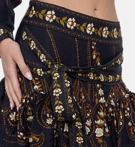 Farm Rio Pleated Floral-print Mini Skirt, Model View