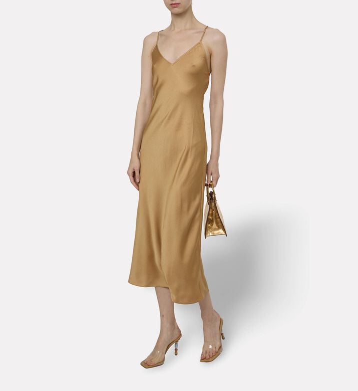 Ba and Sh Satin Midi Slip Dress, Model View