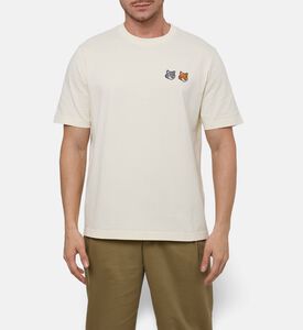 Maison Kitsune Double-motif Embroidery Regular T-shirt, Light-beige, M, Model View