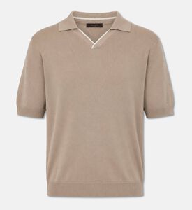 Slowear Knit Short-sleeve Polo Shirt, Sand, 56, Packshot View
