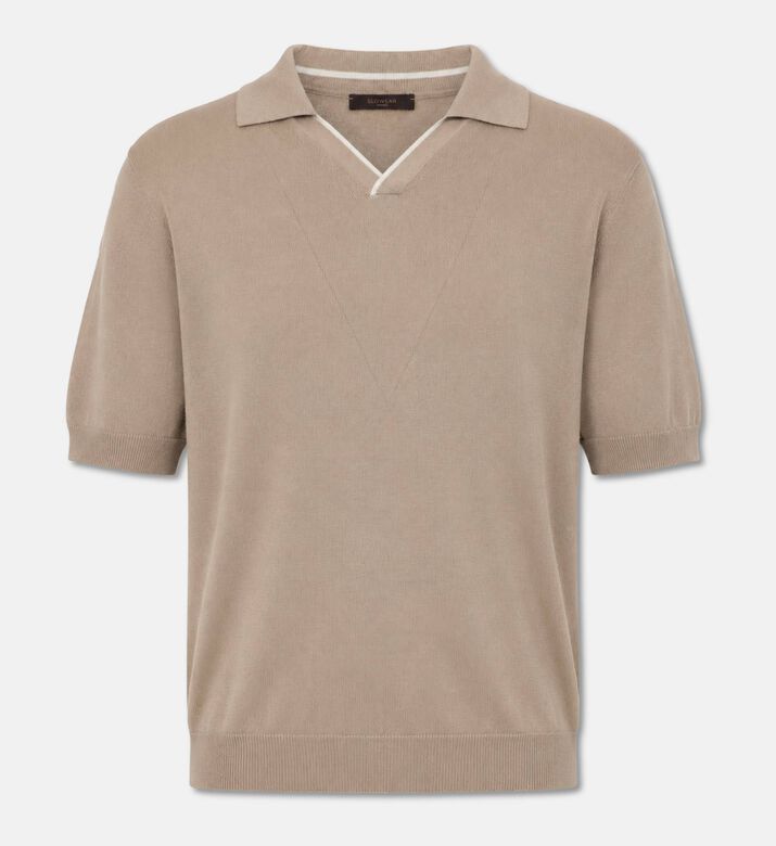 Slowear Knit Short-sleeve Polo Shirt, Sand, 56, Packshot View