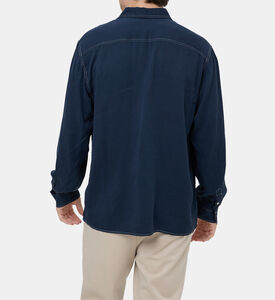 قميص بأكمام طويلة بجيب صدر دنيم