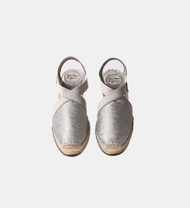 Toni Pons Vic Vegan Metallic Silk Wedge Espadrille, Silver, Eu-35, Packshot View