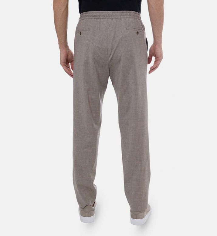 بنطال صوف بكر قابل للتعديل برباط