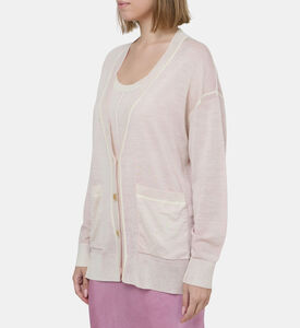 كارديغان محبوك بياقة V بجيوب خارجية