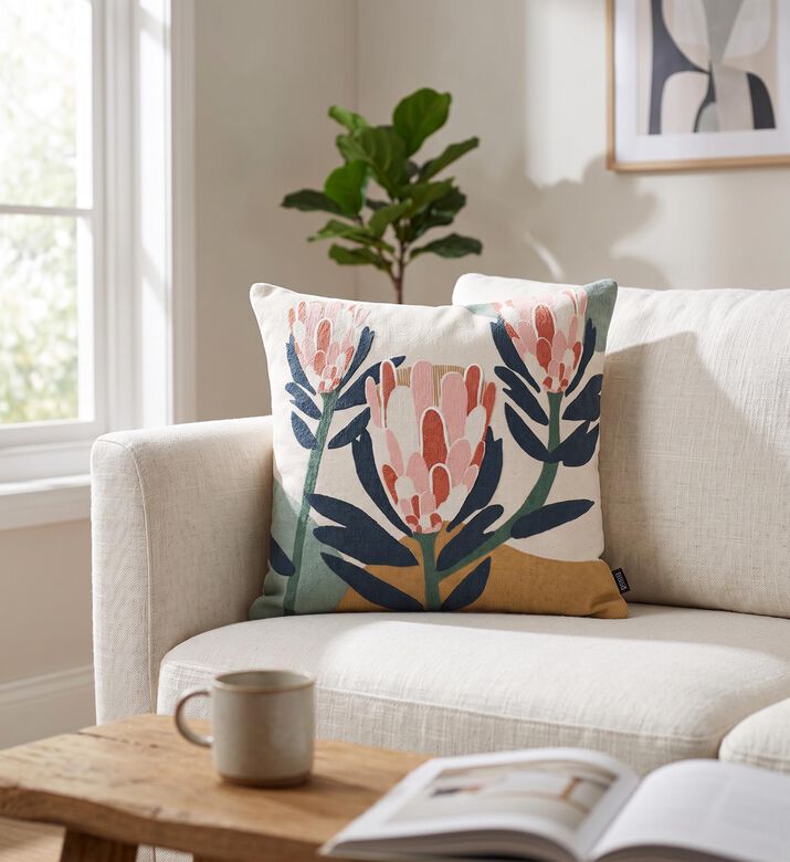 Home Deco and More Candia Tulip Square Filled And Vaccumed Cushion, Packshot View