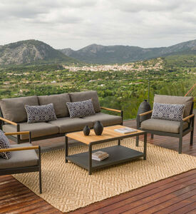 طقم صالون خشب الساج العنبر