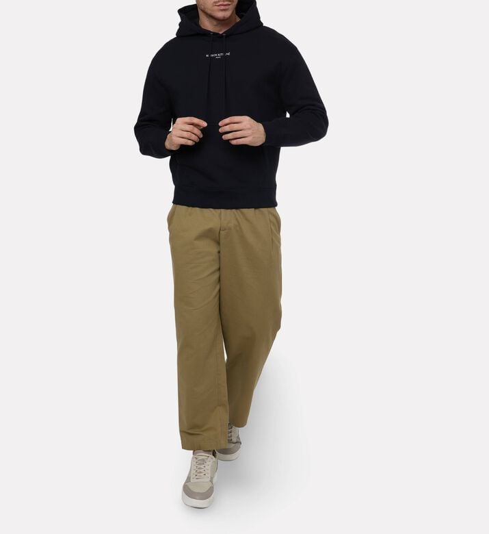 Maison Kitsune Minimalist Logo-detail Drawstring Hoodie, Model View