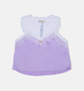 Satin Lace Cropped Top