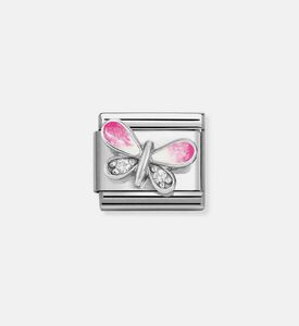 حلية فراشة فضية كلاسيكية قابلة للتركيب