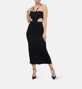 Lace Corset Midi Dress