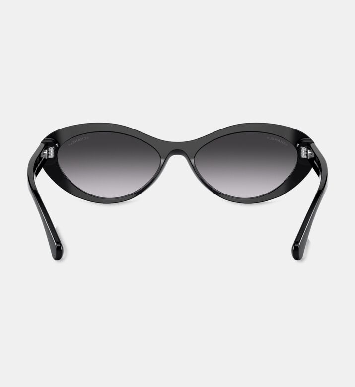Chanel Gradient Lenses Logo-detail Cat-eye Sunglasses 57, Black, Packshot View