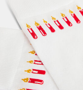 جوارب عالية بطبعة شموع