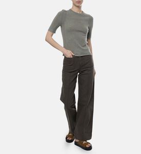 سترة غالانغا قصيرة الأكمام بياقة دائرية