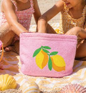MiniMill Kids Pink Lemon Towel Pouch, Packshot View