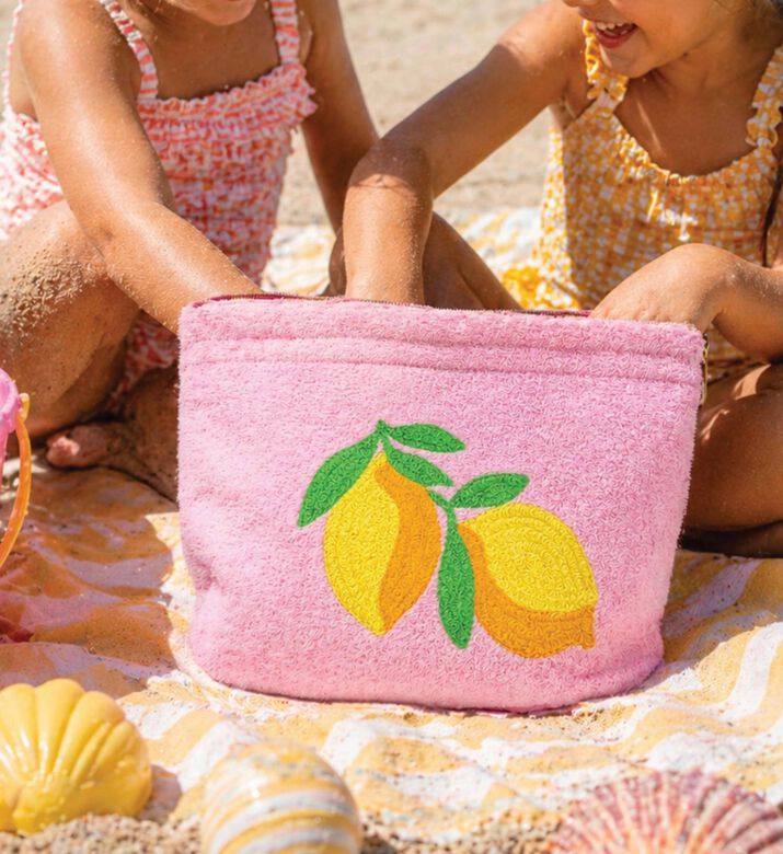 MiniMill Kids Pink Lemon Towel Pouch, Packshot View