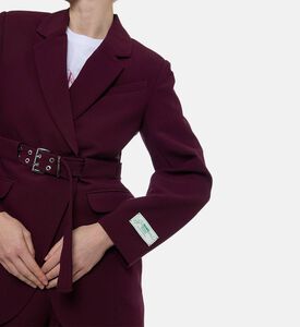Ganni Waist Belt Long-sleeve Blazer, Model View