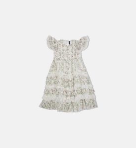 Floral Embroidered Ruffled Dress