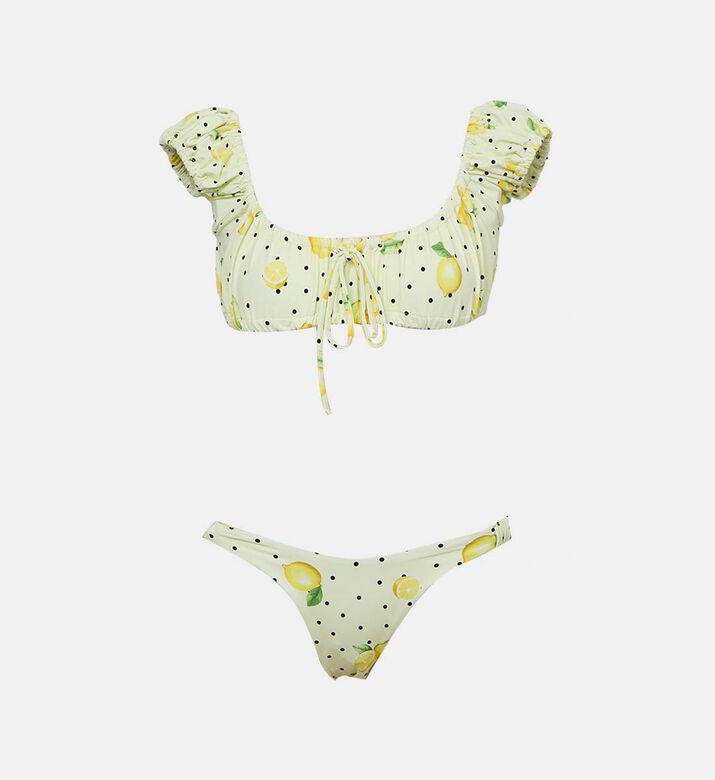 Polka Dot-print Bandeau Bikini Set