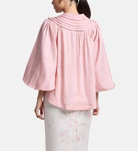 Carter and White Lizzie Pleated Ruffled Blouse, Pink, Xl, Model View