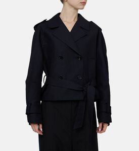 Raglan Sleeve Short Trench Coat