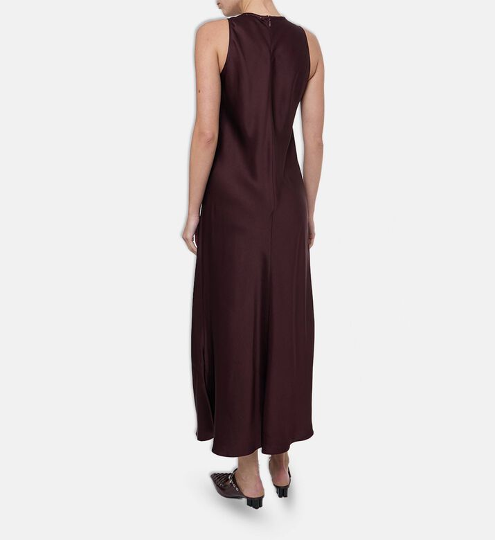 Forte-Forte Sleeveless Round Neck Flared Dress, Model View