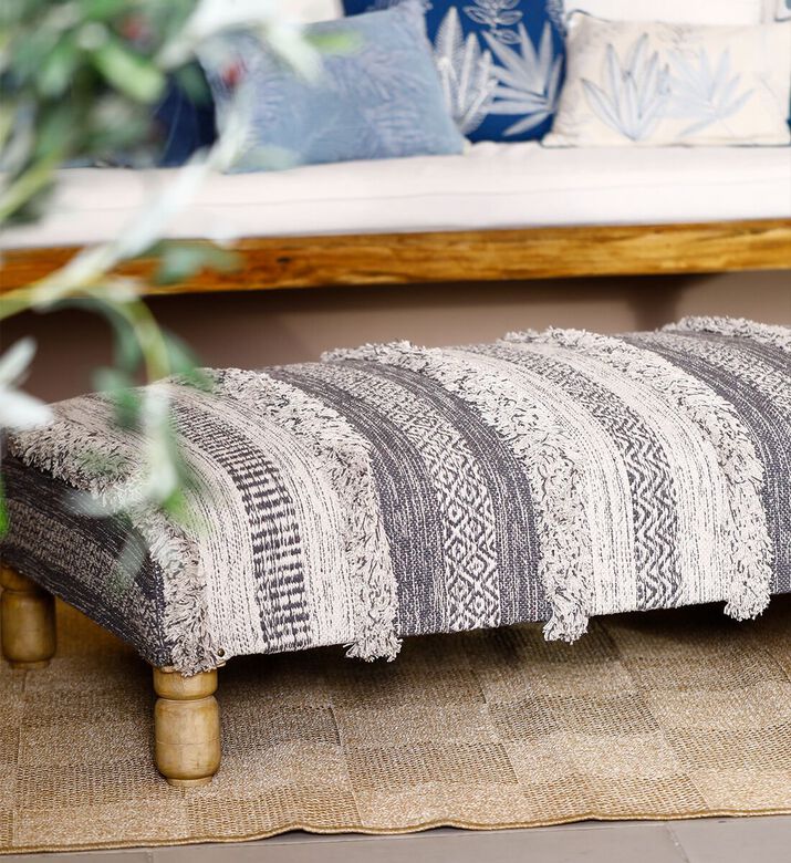 Home Deco and More Wendy Handloom Ottoman, Packshot View