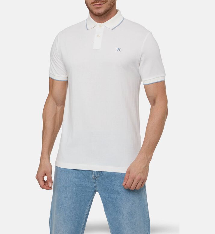 Hackett London Cotton Pique Logo-embroidery Polo, White, L, Model View