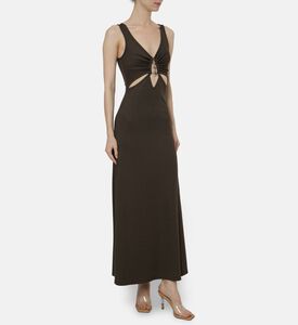 Christopher Esber Dress Droplet, Brown, 05, Model View