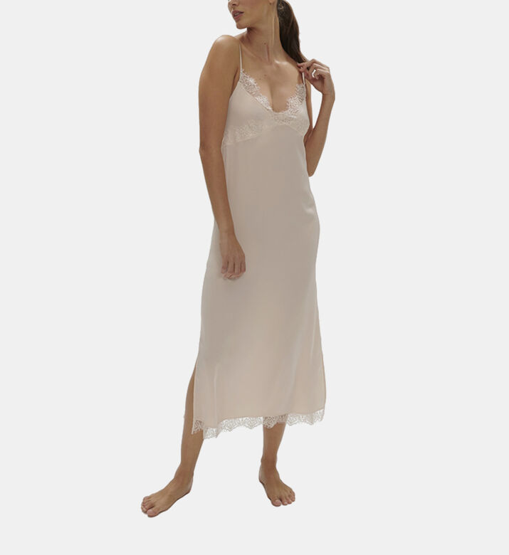 Satin Secret Lace Long Nightdress