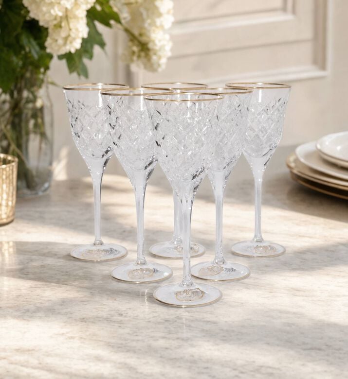 Cristal de Paris Myriam Crystal Wine Glass 6-piece Set, Model View