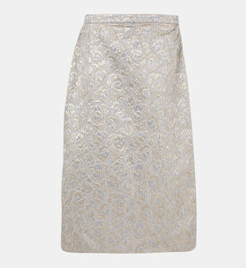 Pleated Back Detail Midi Skirt