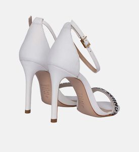 كعب جلدي بحزام كريستالي