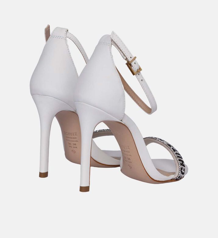 كعب جلدي بحزام كريستالي