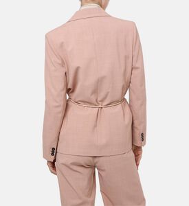 Forte-Forte Belted Waist Notch Lapel Jacket, Model View