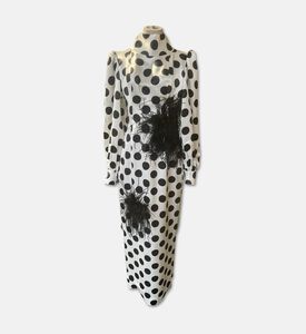 Savanna Polka-dot High-neck Midi Dress, Packshot View