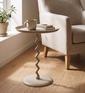 Leitmotiv Zig-zag Monochrome Side Table, Grey, Packshot View