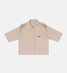 قميص بوبلين بتفاصيل مجمعة