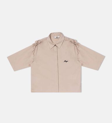 Gathered-detail Poplin Shirt