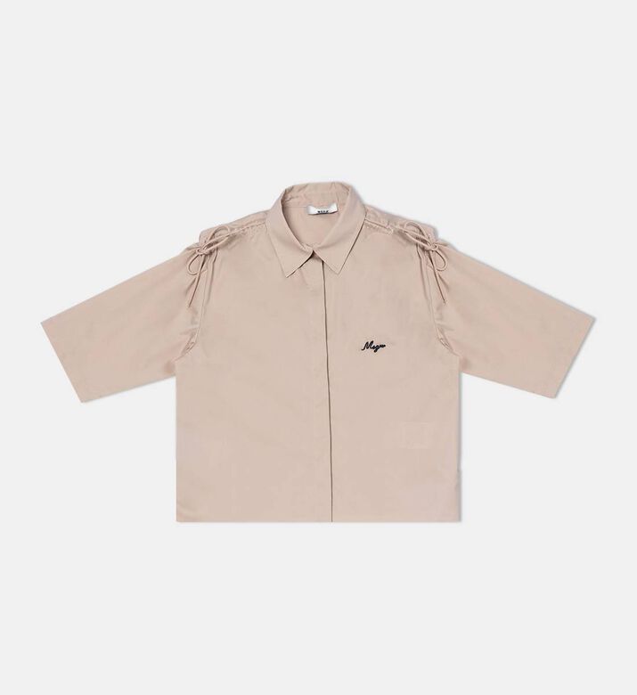 Gathered-detail Poplin Shirt