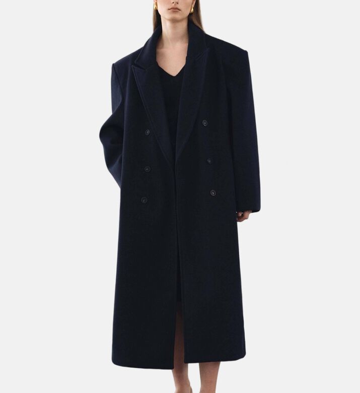 Double-breasted Button Closure Coat