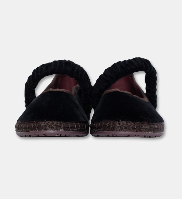 Flabelus Mafalda Sethe Velvet Ruched Strap Ballet Flat, Black, Eu-37, Packshot View
