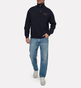 Maison Labiche Fleece Zip-up Collar Sweatshirt, Model View